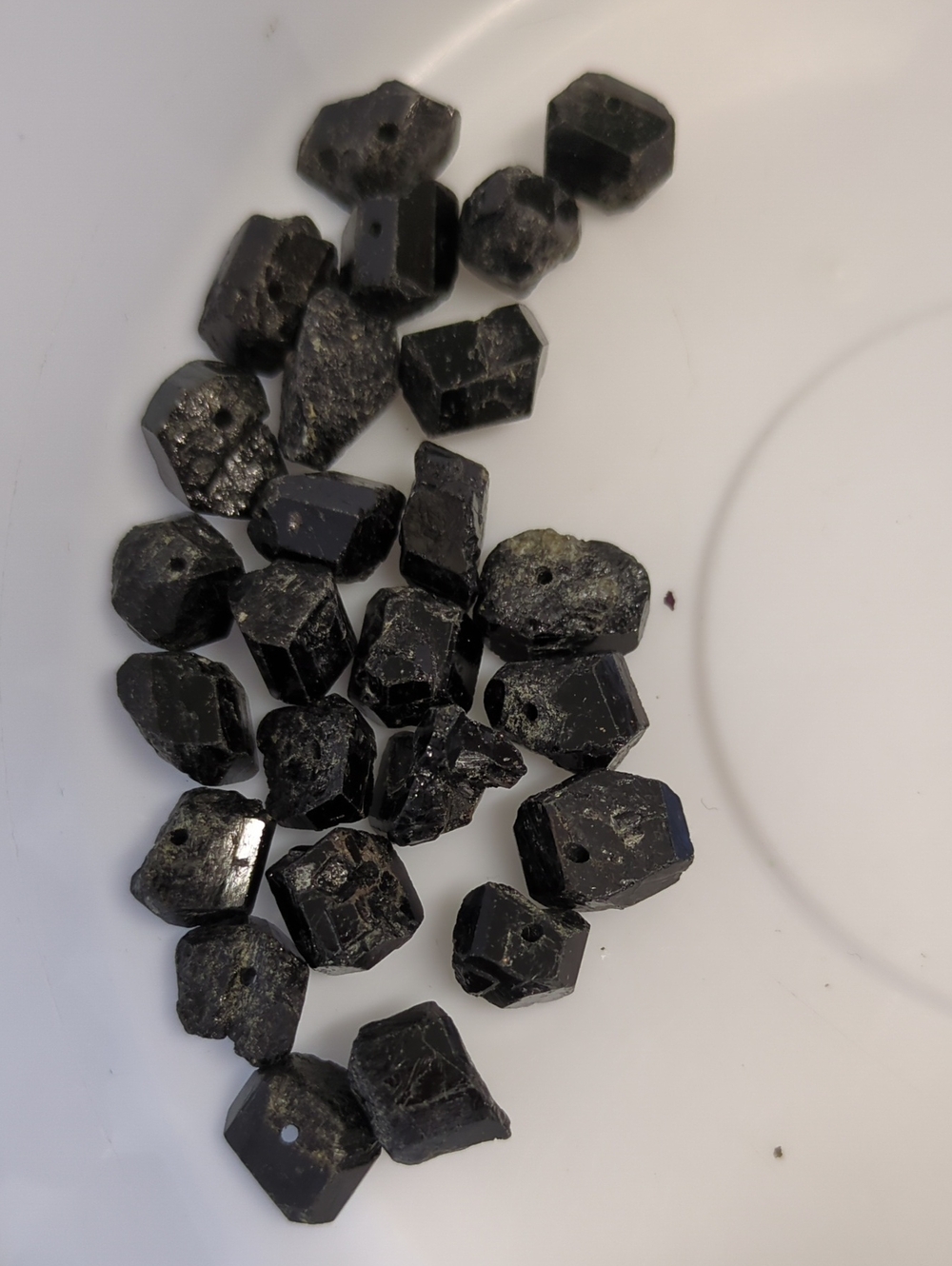 ☀️Q81 Black Raw Tourmaline Beads Irregular Drilled Stone beads